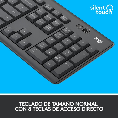 Mouse Y Teclado Logitech MK295 Silent Wireless Negro