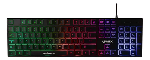 Teclado Gaming NBX Ultra Slim Rainbow Negro Español