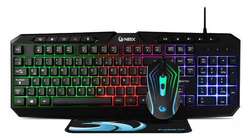 Kit Gaming NBX Teclado, Mouse Y Pad RGB Negro