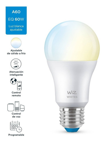 Lampara Wiz Led Bulbo Wifi Luz Calida/Fria 9w E27