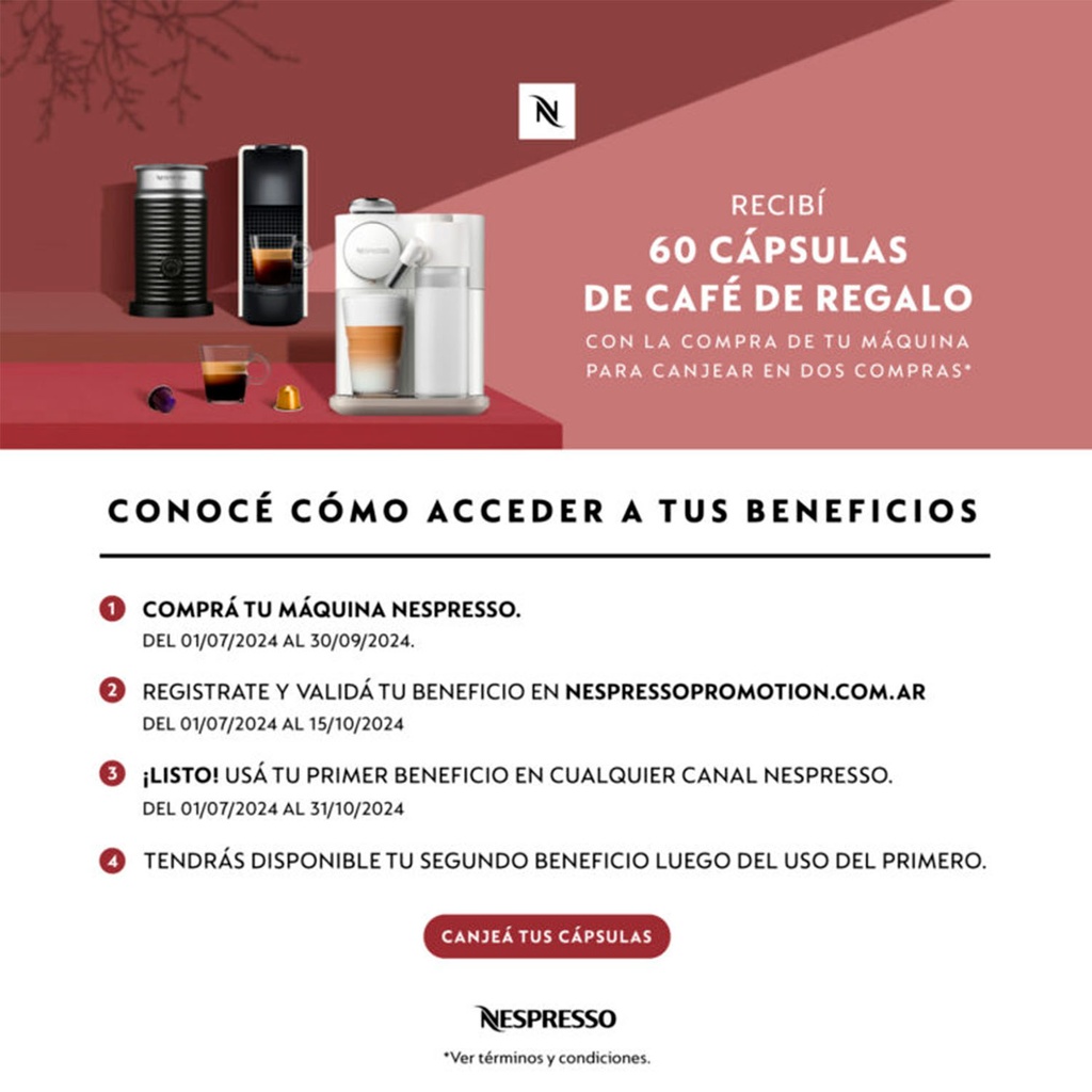 Cafetera Nespresso Essenza Mini D30 Negro D30-AR-BK-NE2