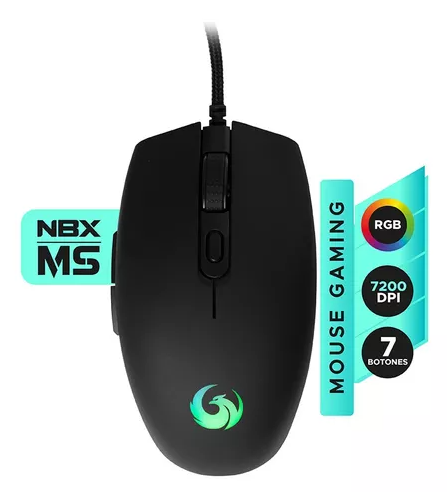 Mouse Gaming Nbx 7200 Dpi Rgb Negro