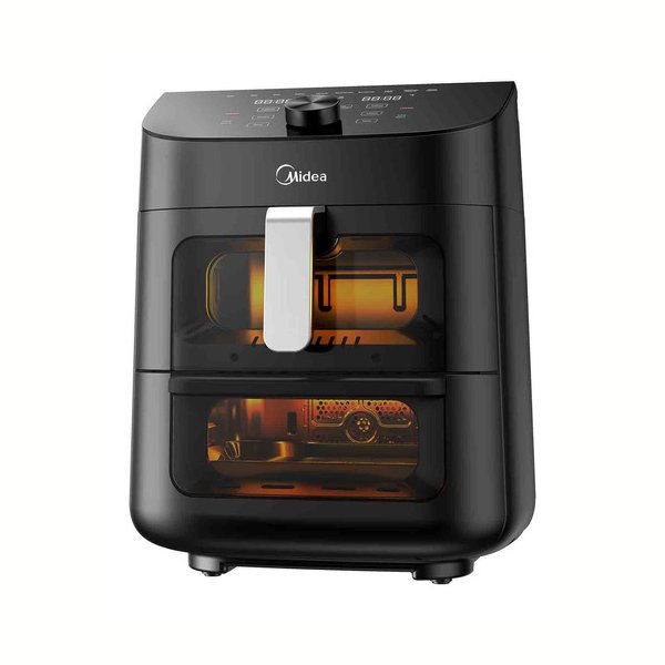 Air Fryer Sin Aceite Digital Midea Smart 2 Zonas 11 Litros Negro