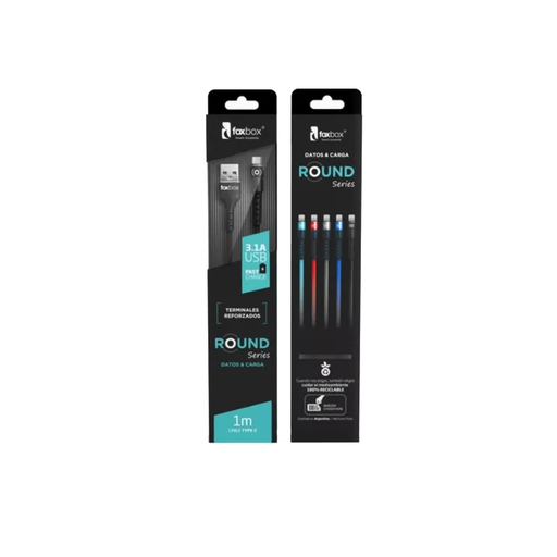 [FB-4974] Cable Foxbox Round Tipo C Negro 
