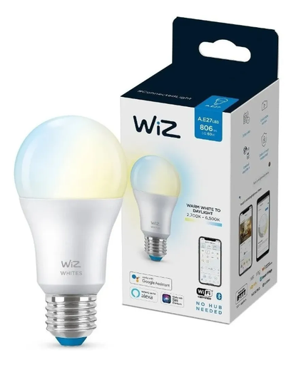 [929002383512] Lámpara Led Inteligente Philips Wiz 8W A60 E27 Blanco