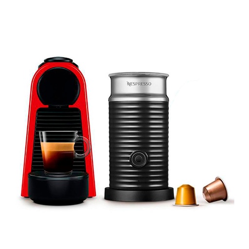 Cafetera Nespresso Essenza Mini D Roja + Aeroccino Espumador