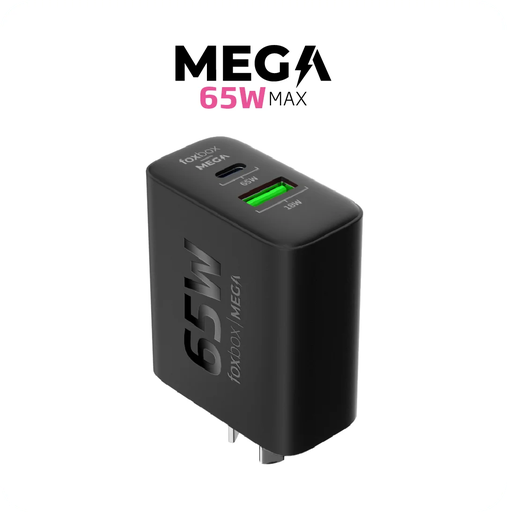[7847] Cargador 65W FOXBOX Mega Negro Con Cable