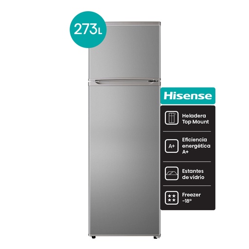 [91RD-35DRS] Heladera Hisense Cíclica Top Mount 273 Litros       