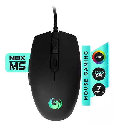 [94NBX-MS07210] Mouse Gaming NBX 7200 Dpi RGB Negro