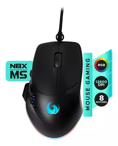 [94NBX-MS12010] Mouse NBX Gaming 12000 Dpi Rgb Personalizable Negro