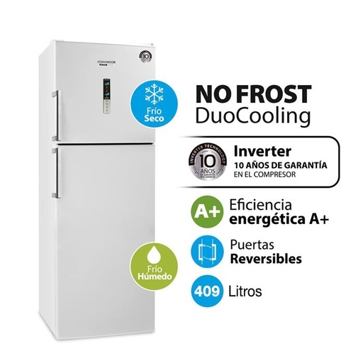 [KHD42DI/9] Heladera Kohinoor Inverter No Frost 409 Litros Blanca