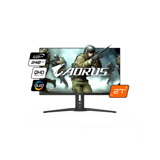 [GS27QA SA1] Monitor Gamer Gigabyte 27" Ips QHD 180Hz 1Ms - GS27QA