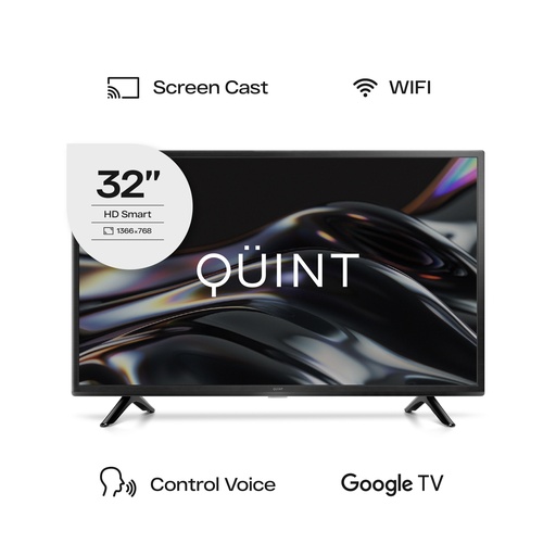 [QT3-32 GTV2024 HD] Smart Tv Led 32 HD Quint Con Google TV