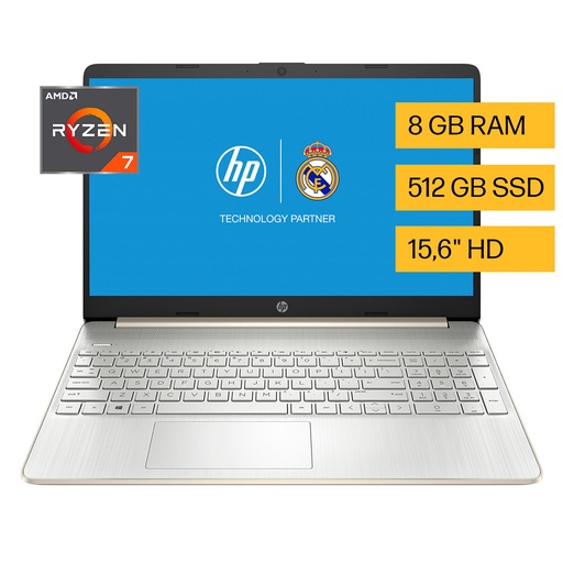 [15-EF2514LA] Notebook HP 15-ef2514la, AMD Ryzen 7, 8 GB, 512 GB SSD, 15.6, HD Windows 11 Home